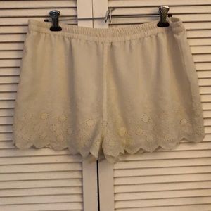 Nordstrom Cream Eyelet Chiffon Short